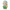 Small toy figure of a character wearing a green dress, yellow top, and blue hat on a white background