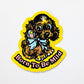 Yellow sticker of a dog with the text 'Born to be Mild'