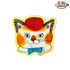 Cartoon cat with a red hat and blue bow tie on a white background, featuring the &