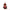 Brown plush Monchhichi keychain with a red bow and visible brand logo on a white background