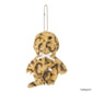 Plush keychain with a cheetah pattern on a white background