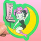 Sticker of betty boop character from 'Pink Pony Club' on a pink background