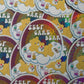 Sticker with a self-care bear design on a colorful background