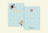 Two blue and white checkered sticker books