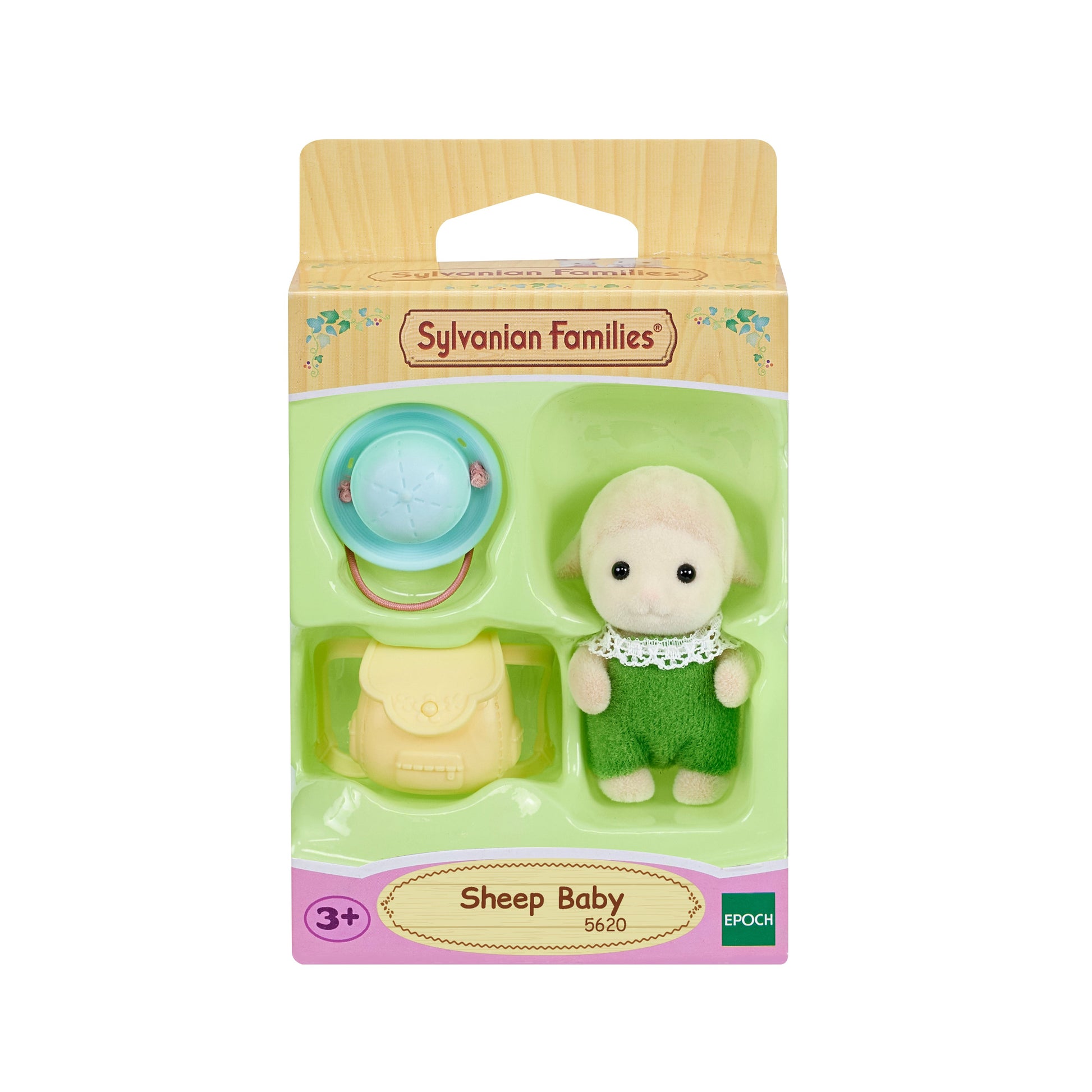 Sylvanian Families sheep baby figure in packaging on a white background