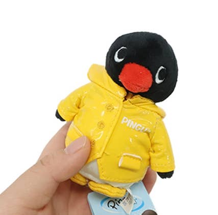 Pingu Raincoat Plush Keychain