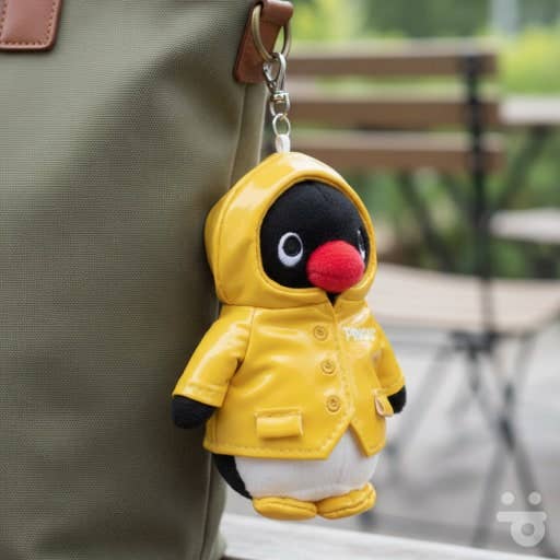 Pingu Raincoat Plush Keychain