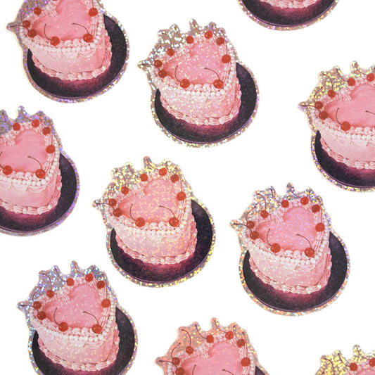 Pattern of pink cakes  on a white background