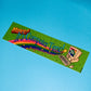 A rectangular green bumper sticker with the text 'Move! It's Computer Time!' in stylized lettering, featuring a cartoon computer, keyboard, mouse, rainbow, and stars, shown on a solid blue background.