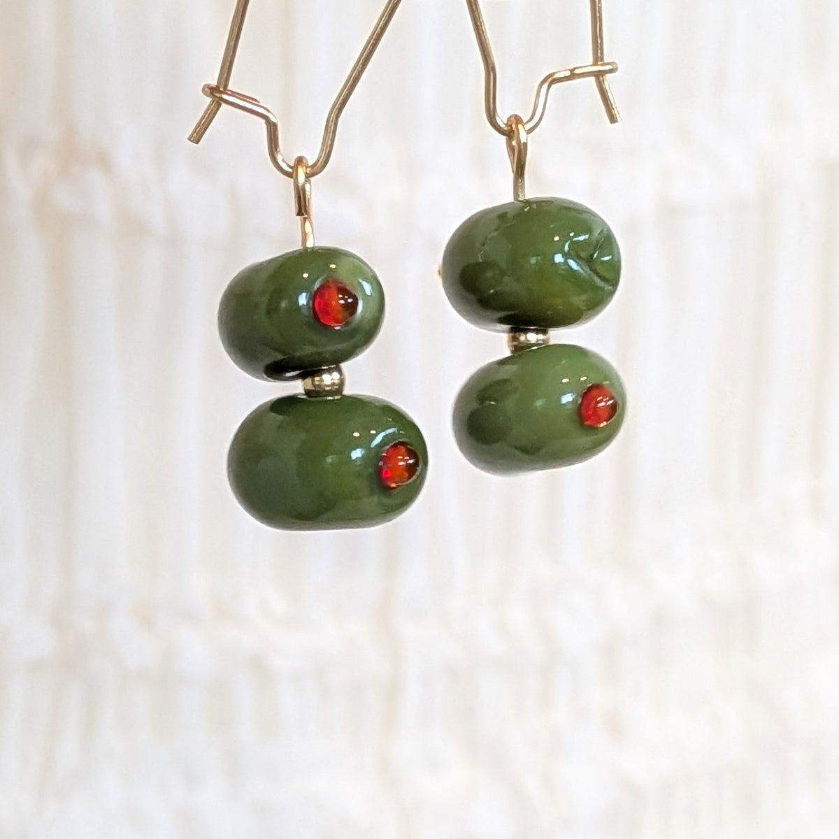 Glass Olive Earrings